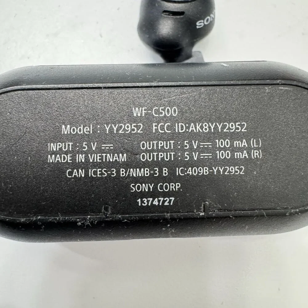 Sony WF-C500 truly wireless in-ear Bluetooth earbuds Model YY2952 Black